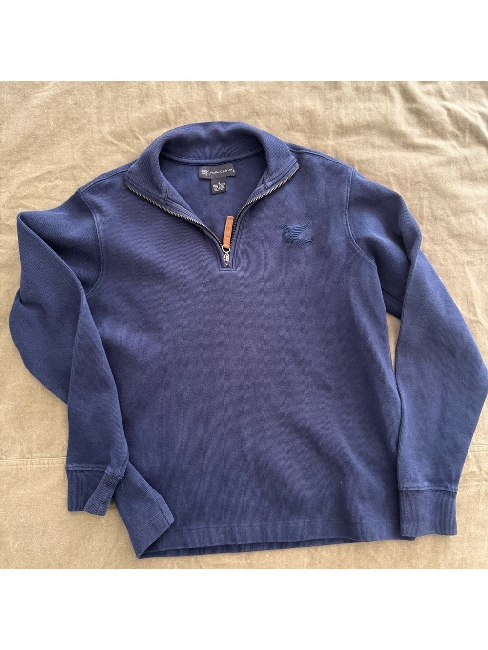 Navy Zip-Up Sweater for Men